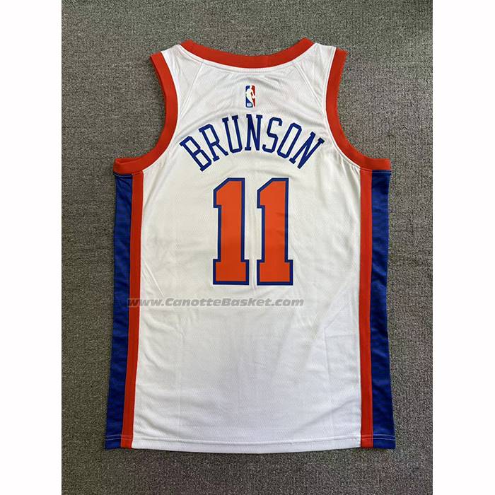 Maglia New York Knicks Jalen Brunson No 11 Citta 2025-26 Bianco
